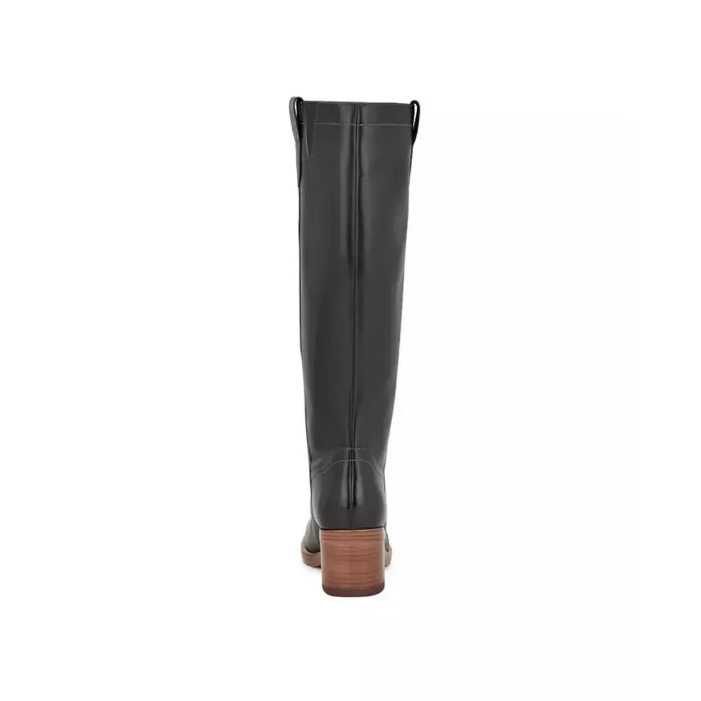 Nine West Women's Hecee Leather Black Boots Size 8.5 MSRP $269